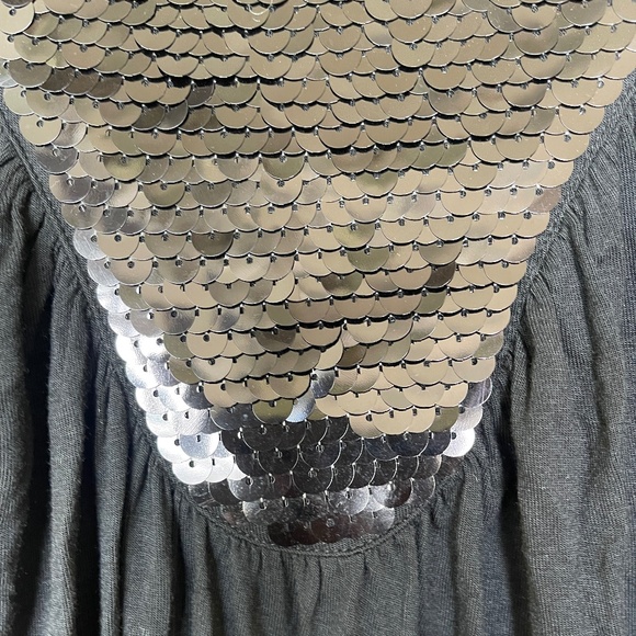 Rain Black Sequin Deep-V Tunic Tank Top – Size S–NWT - Picture 3 of 5